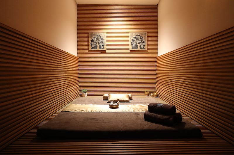 The Thai massage room is one of several treatment spaces.