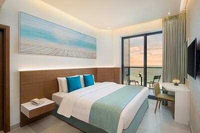 Wyndham Garden Ajman Corniche offers ocean views from every room as well as access to a private beach. Courtesy Wyndham
