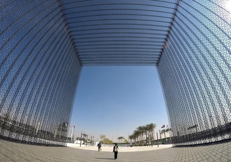DUBAI, UNITED ARAB EMIRATES , January 16 – 2021 :- One of the gate near the Dubai Expo 2020 Sustainability Pavilion in Dubai. (Pawan Singh / The National) For News/Online/Instagram/Big Picture. Story by Sarwat