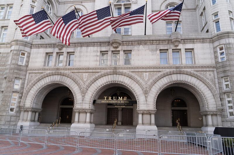 The facade of Trump International Hotel, where prices for March 3 and 4 tripled. Willy Lowry / The National