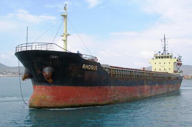 An undated photo made available by Tony Vrailas shows the vessel Rhosus, issued August 5, 2020. EPA