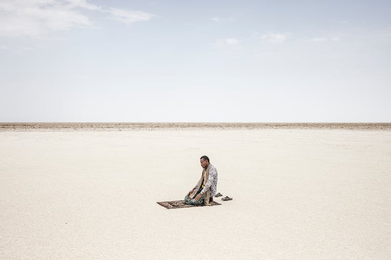Many of those who live in the area are Muslim, with Ramadan prayers taking place in the middle of the salt lake Karum