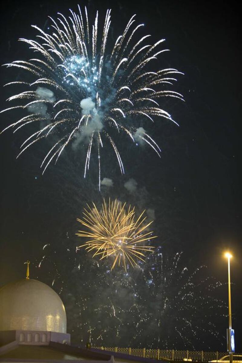 Fireworks display for the 42nd National Day celebrations held on Flag Island in Sharjah. Antonie Robertson / The National