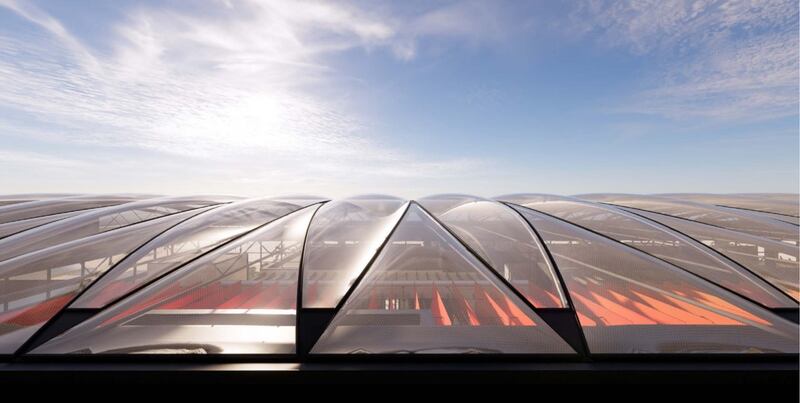 The space will feature a light weight, transparent roof