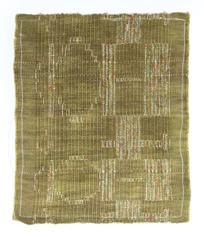Zuhoor Al Sayegh hand-weaves her textile works; this is 'Zaatar Study 1' from 2018. It is selling for Dh2,950. Courtesy 101