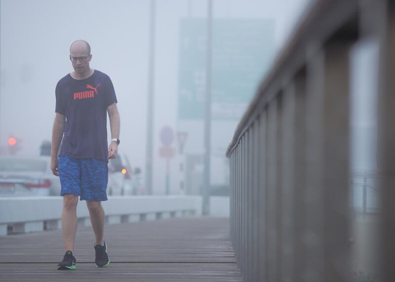 Abu Dhabi, United Arab Emirates, December 6, 2020.   Foggy morning at the Al Raha area.
Victor Besa/The National
Section:  NA
For:  Standalone/Stock Images