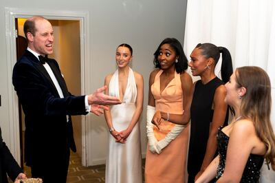 The Prince of Wales meets EE Rising Star Award nominees, actors Phoebe Dynevor, Ayo Edebiri, Sophie Wilde and winner Mia McKenna-Bruce after the awards. Reuters