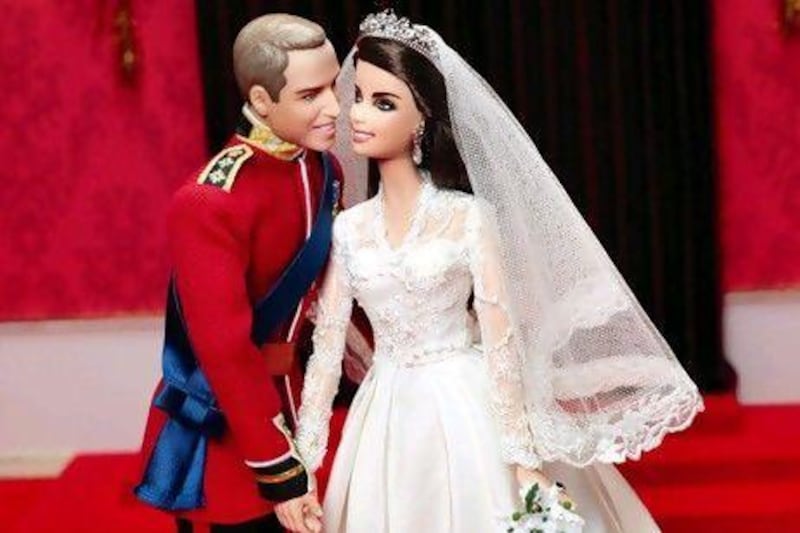 The Barbie dolls of the Duke and Duchess of Cambridge on their wedding day will retail for £99.99.