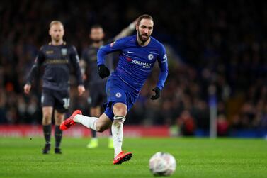 Chelsea will look to Gonzalo Higuain to find his goal touch for his new side when they face Huddersfield Town on Saturday. Getty