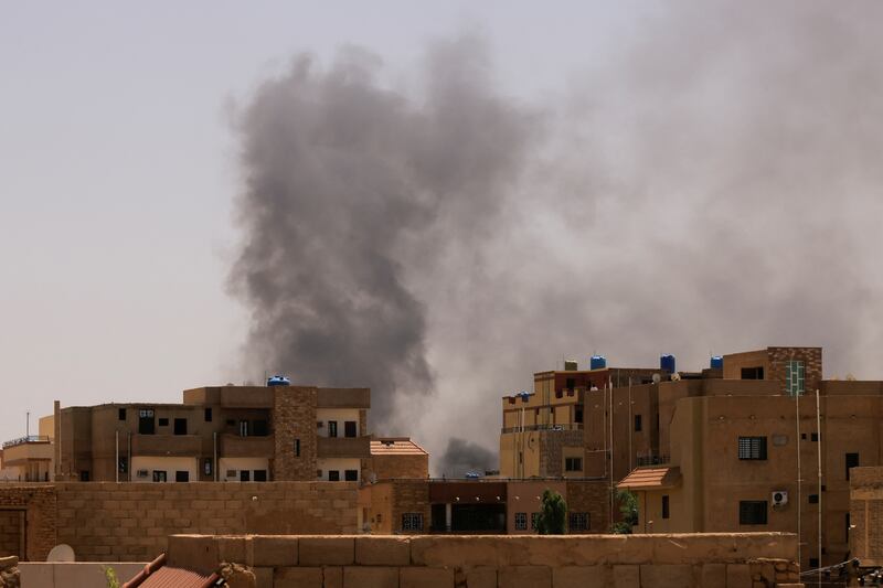 Smoke rises from buildings during clashes between the paramilitary Rapid Support Forces and the Sudanese army in Khartoum. Reuters