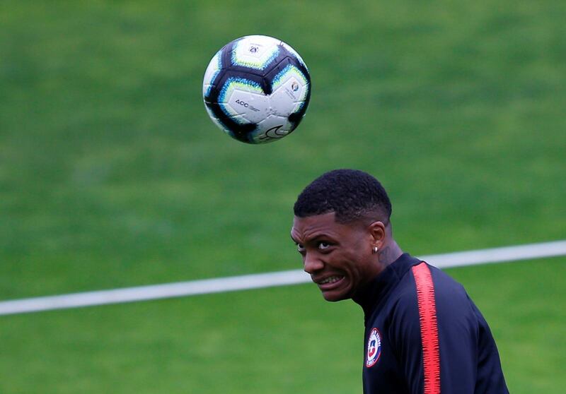 Chile's Junior Fernandes during training. Reuters