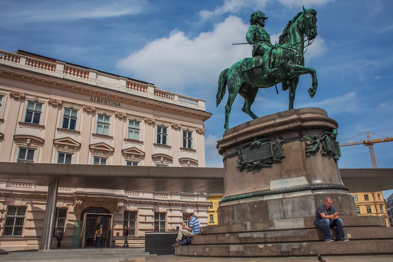 Equestrian statue (Albrecht Monument) and Albertina Palace museum, Vienna, Austria, Europe (Lucas Vallecillos / VWPics via AP Images)