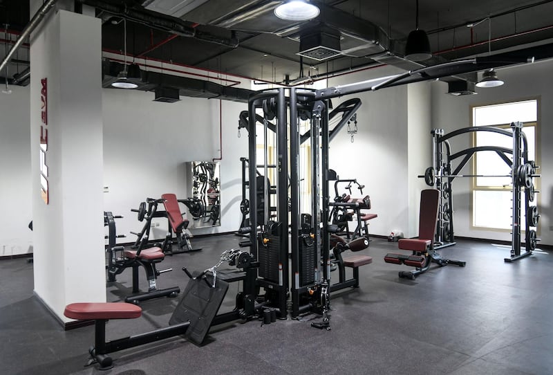 Abu Dhabi, United Arab Emirates - The cardio and strength training room on the second level, at the newly opened UFC Gym in Mohammed Bin Zayed City. Khushnum Bhandari for The National