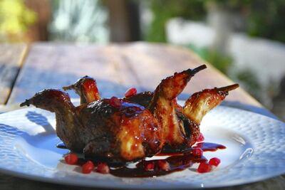 Quail in pomegranate sauce from 'Andaluz: A Food Journey through Southern Spain'. Photo: Fiona Dunlop