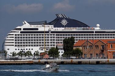 Cruise ship MSC Orchestra arrives in Venice despite protests demanding an end to cruise ships passing through the lagoon city, in Venice, Italy, June 3, 2021. REUTERS/Manuel Silvestri