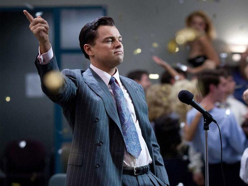 Leonardo DiCaprio played Jordan Belfort in The Wolf of Wall Street. From Paramount Pictures and Red Granite Pictures.