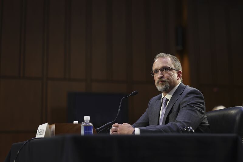 Peiter Zatko, former head of security at Twitter, speaks before the Senate Judiciary Committee on data security at the social media company on Capitol Hill in Washington. Getty Images / AFP
