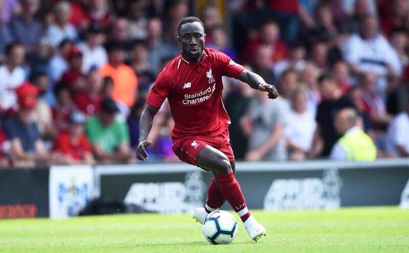 BURY, ENGLAND - JULY 14: Naby Keita of Liverpool controls the ball during a pre-season friendly match between Bury and Liverpool at Gigg Lane on July 14, 2018 in Bury, England. (Photo by Nathan Stirk/Getty Images)