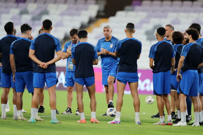 Al Ain manager Hernan Crespo oversees the training session