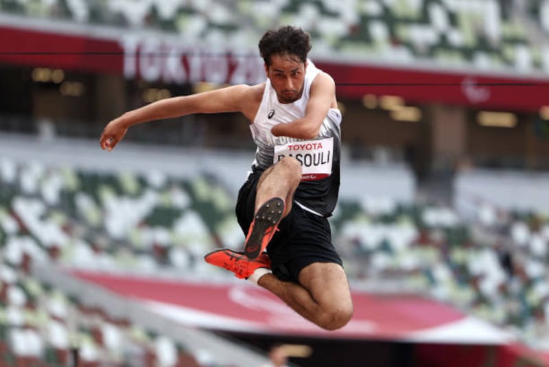 Hossain Rasouli competes in the men's long jump - T47 final. Getty
