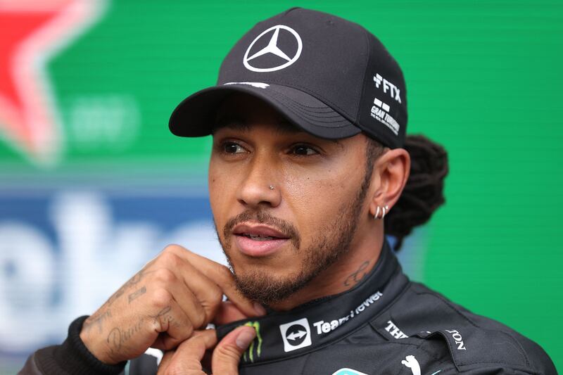 Mercedes driver Lewis Hamilton after winning the qualifying session for Brazil's Sao Paulo Grand Prix. AFP