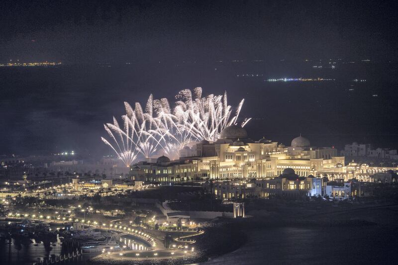 ABU DHABI, UNITED ARAB EMIRATES - March 10, 2019: Qasr Al Watan during the opening ceremony.

( Ali Al Junaibi for Ministry of Presidential Affairs )
---