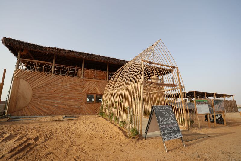 The architecture of the restaurant is all inspired by African design.