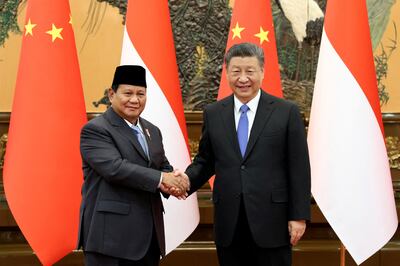It is telling that Indonesia's president-elect, Prabowo Subianto, chose China as his first stop. Here he is with Chinese President Xi Jinping in Beijing this week. Reuters