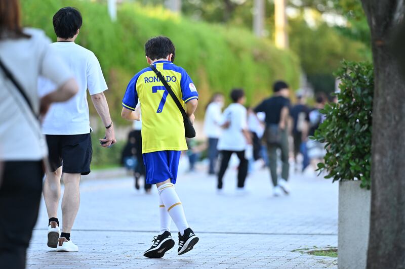 A Ronaldo fan at the Nagai Stadium in Osaka. Getty