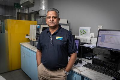 Chris Rajamani is the deputy general manager at Al Hoty-Stanger Laboratories, one of the UAE's leading private testing centres. Photo: Antonie Robertson / The National