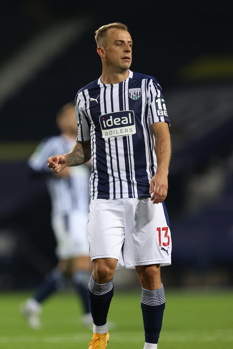 WEST BROMWICH, ENGLAND - SEPTEMBER 16: Kamil Grosicki of West Bromwich Albion during the Carabao Cup Second Round match between West Bromwich Albion and Harrogate Town at The Hawthorns on September 16, 2020 in West Bromwich, England. (Photo by Matthew Ashton - AMA/West Bromwich Albion FC via Getty Images)