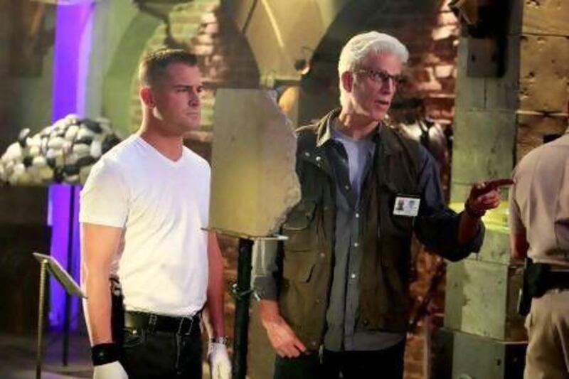 George Eads, left, and Ted Danson in a scene from CSI: Crime Scene Investigation. Monty Brinton / AP