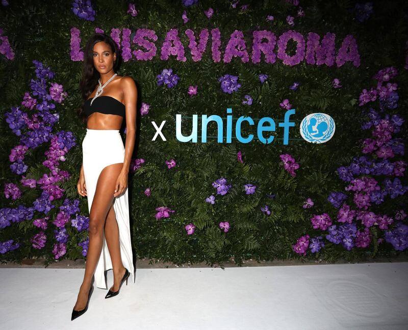 CAPRI, ITALY - AUGUST 29: Cindy Bruna attends the photocall at the LuisaViaRoma for Unicef event at La Certosa di San Giacomo on August 29, 2020 in Capri, Italy. (Photo by Elisabetta Villa/Getty Images for Luisa Via Roma)