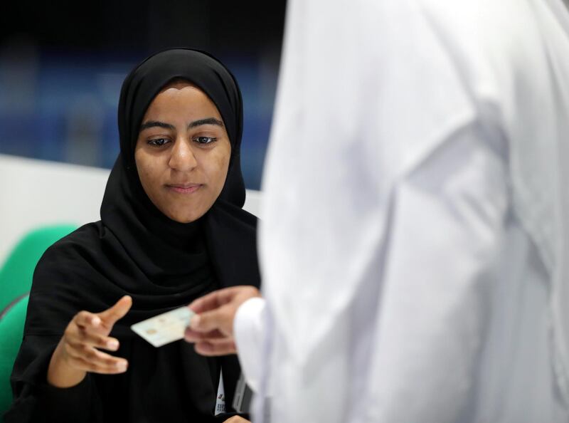 Abu Dhabi, United Arab Emirates - October 01, 2019: Early FNC voting takes place. Tuesday the 1st of October 2019. ADNEC, Abu Dhabi. Chris Whiteoak / The National