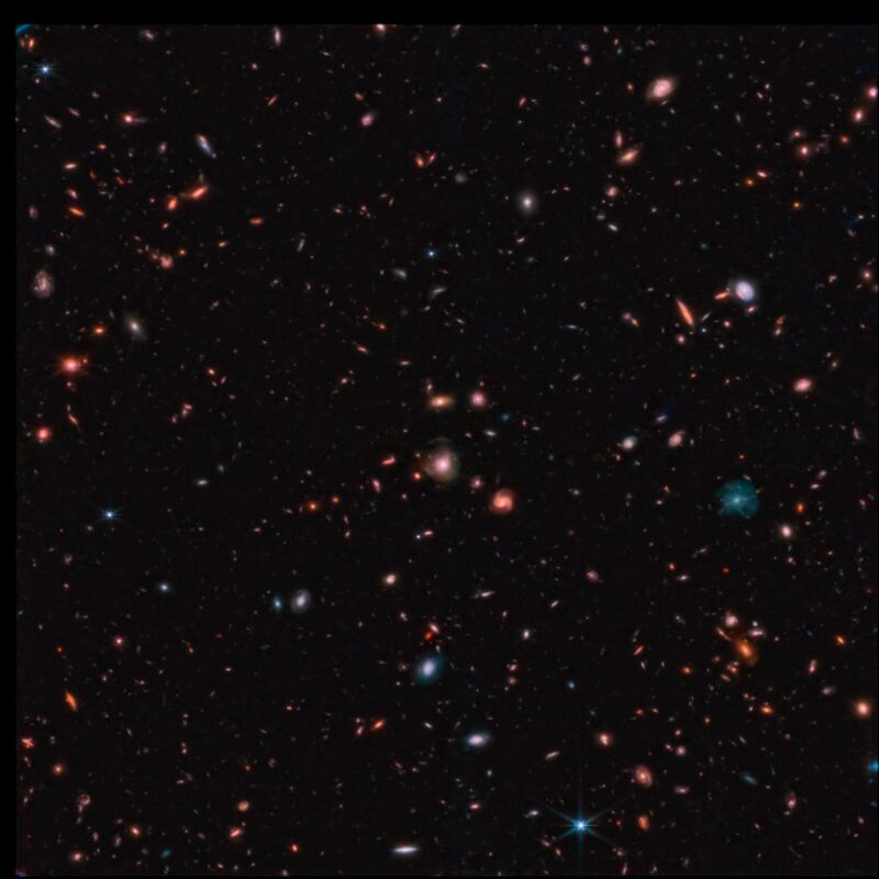 The mosaic is made up 690 individual frames taken with the telescope’s near infrared camera – an instrument that captures radiant energy from objects invisible to the human eye. 