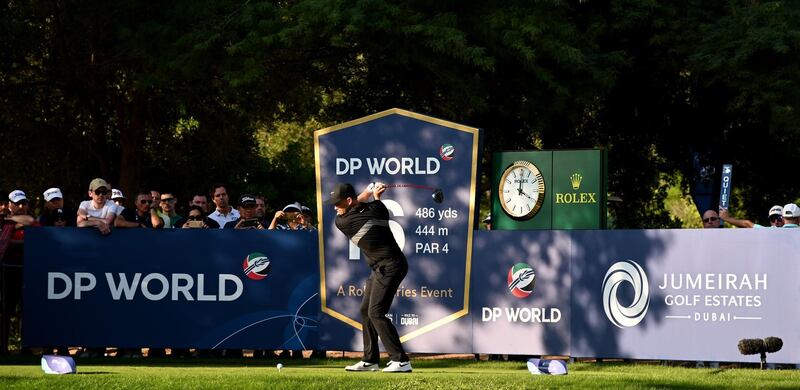 Tom Lewis of England during the third round of the DP World Tour Championship. Getty Images