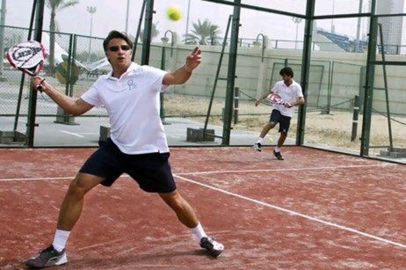 Mikel Audicana, a business development manager for Masdar City, is working hard to promote the sport of padel.