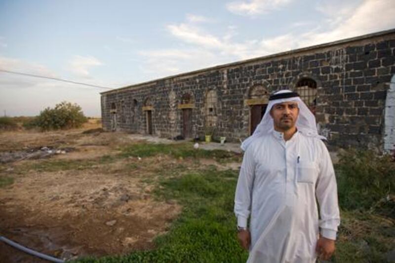 Sheikh Saleh al Tahan al Nu'eimi, an advisor to the Quneitra governor, outside the old al Nu'eimi tribal meeting room, in the village of Hamreet, in the Golan.

Credit: Phil Sands/The National
