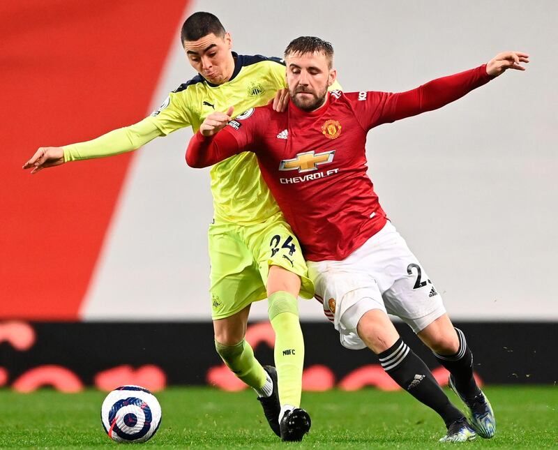 Left-back: Luke Shaw (Manchester United) – A man-of-the-match display against Newcastle was further evidence of his fine form this season. EPA