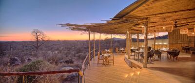 Dining area at Jabali Ridge, Ruaha National Park. Courtesy Asilia Africa