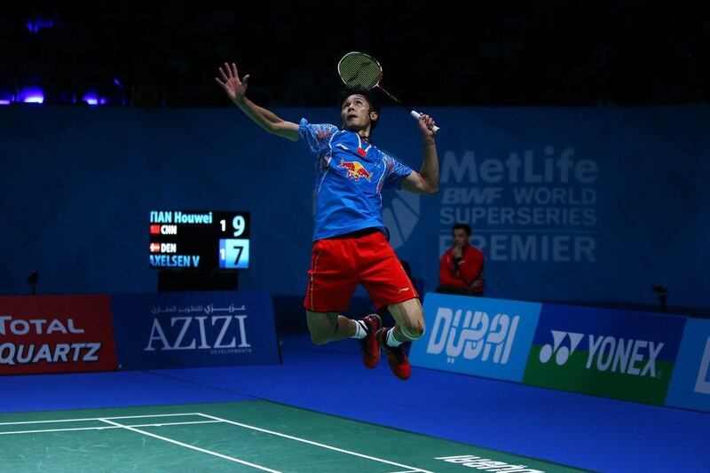 Tian Houwei of China in action during the match. Charlie Crowhurst / Getty Images