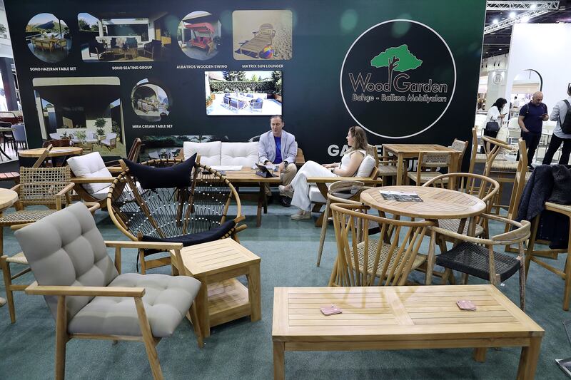 A section dedicated to outdoor furniture at the annual trade show