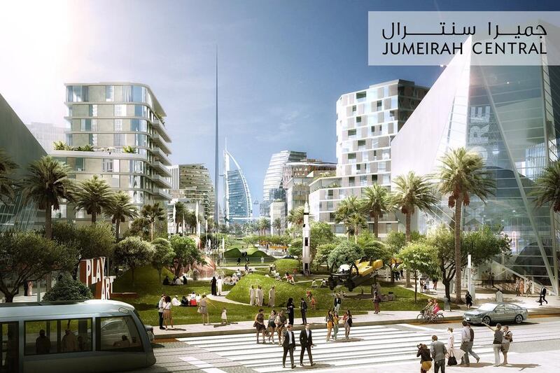The Jumeirah Central project will have a multi-modal transport network that includes aerial gondolas, more than 1 million square feet of climate-controlled arcades and a cycling network that will spread through 33 parks and open-air spaces. WAM