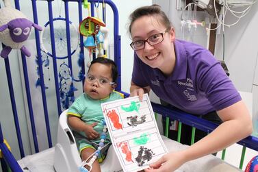 The tweet explained the flag, with its distinctive green, black, red and white design had been created by a patient named Omar who had the help of a member of the hospital’s Play Team, Erin Hanna