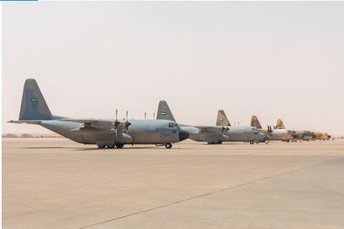 The start of the joint and mixed air exercise in Saudi Arabia