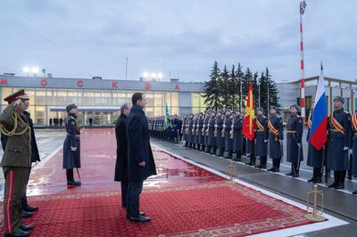 Syria's President Bashar Al Assad upon arrival in Moscow on March 14, 2023. AFP