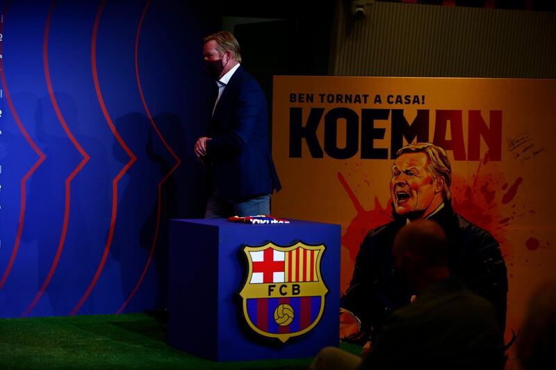 Ronald Koeman arrives for his official presentation as manager of FC Barcelona. PA