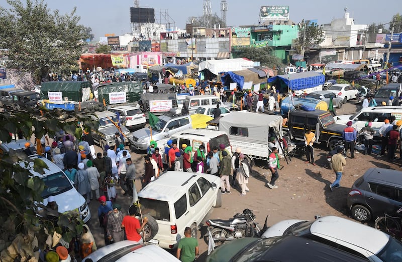 Farmers have been stopped by the police at the various points outside Delhi border which are connected with neighbouring states of Haryana and Uttar Pradesh.  EPA