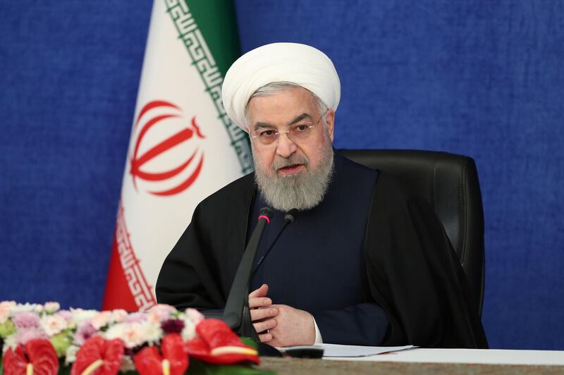 Iran's President Hassan Rouhani chairing a weekly Covid-19 taskforce meeting in the capital Tehran. AFP