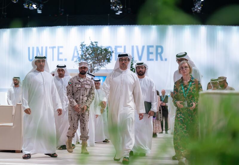 Sheikh Mansour tours the Cop28 site. The gathering is seen as  an opportunity to rethink, reboot and refocus the climate agenda
